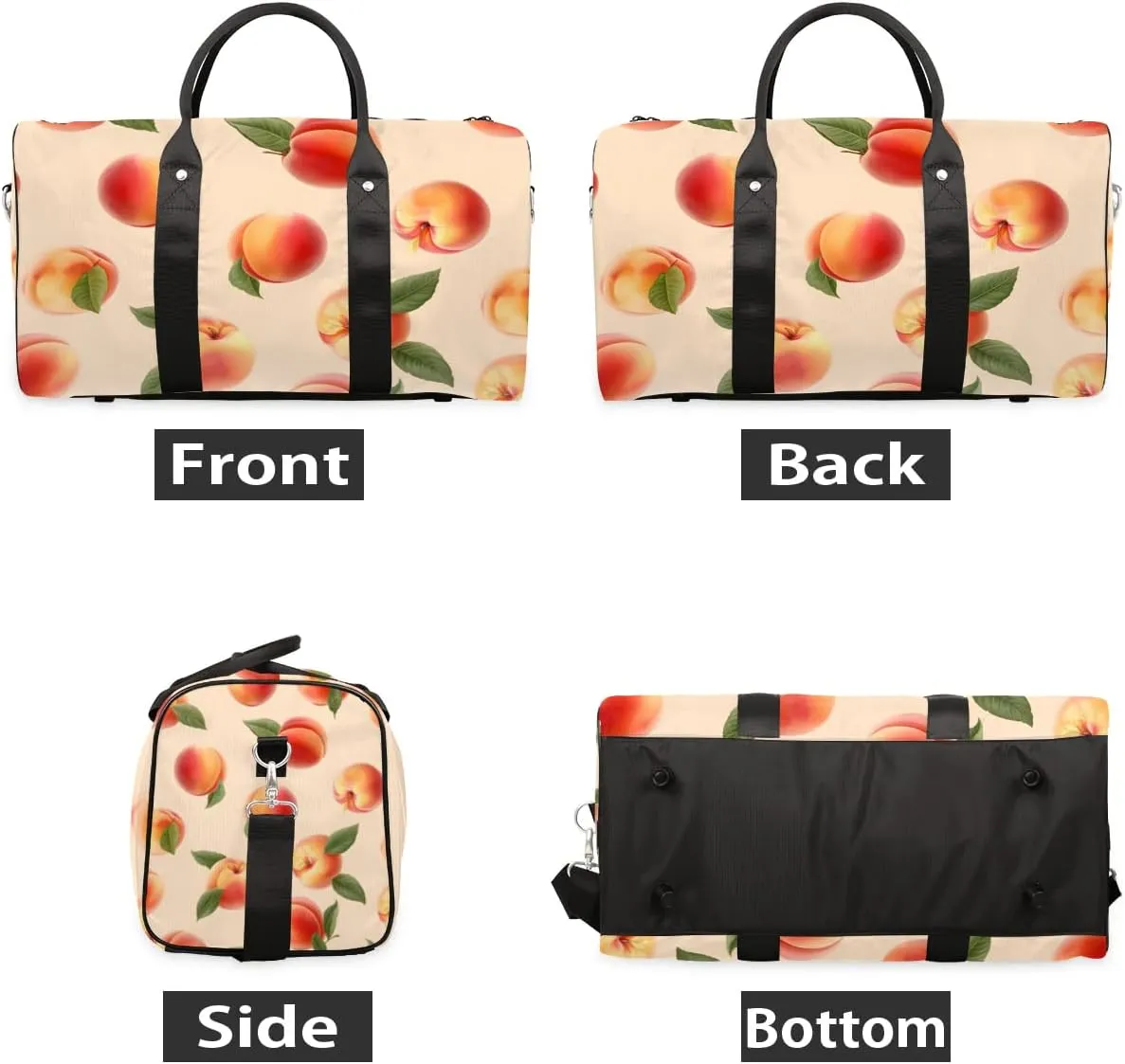 Peaches Foldable Lightweight Duffle Bag for Travel - Waterproof Carry On Bags for Airplanes, Travel Duffel Bags for Gym, Weekend