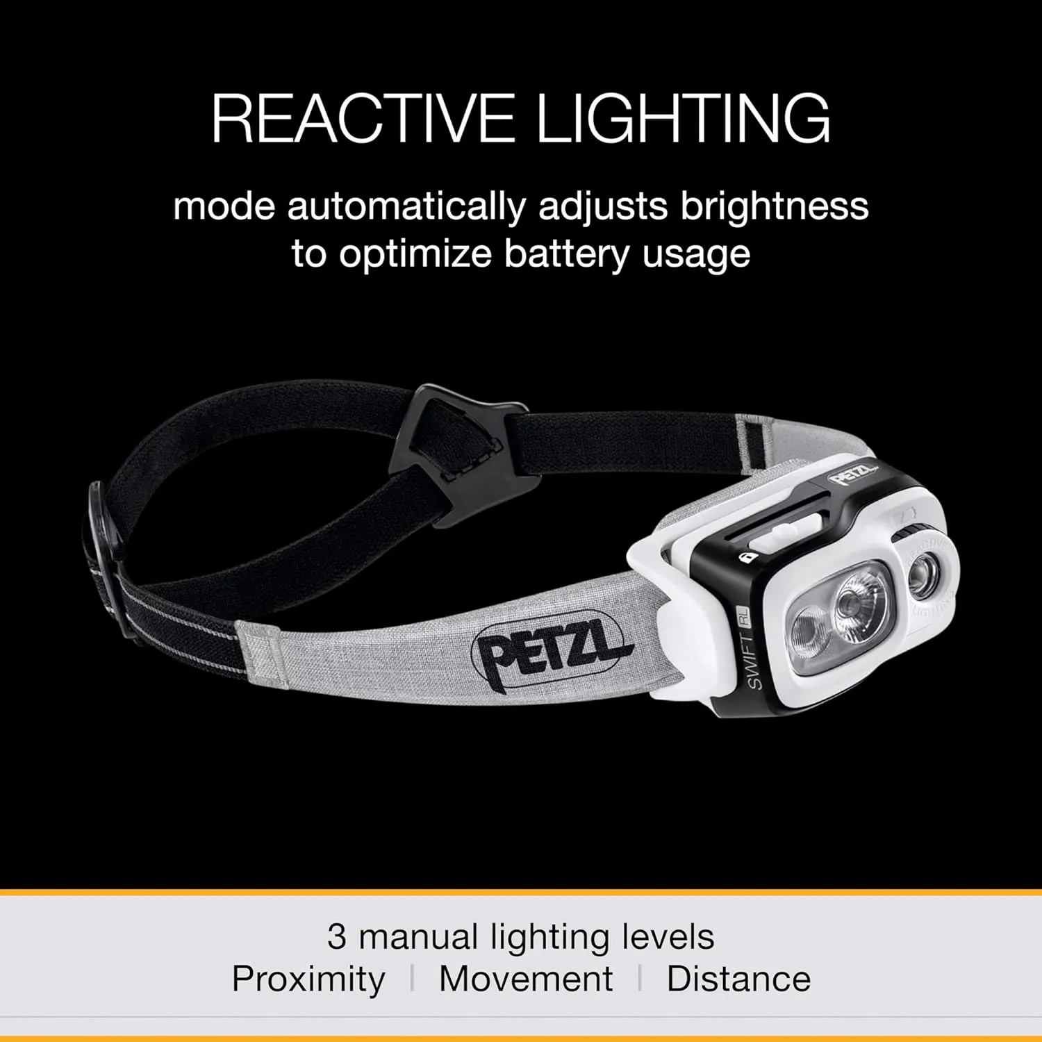 PETZL, Swift RL Rechargeable Headlamp with 900 Lumens & Automatic Brightness Adjustment