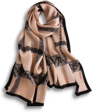 PoeticEHome 100% Mulberry Silk Long Scarf - Women's Large Oblong Sunscreen Shawl with Gift Packaging
