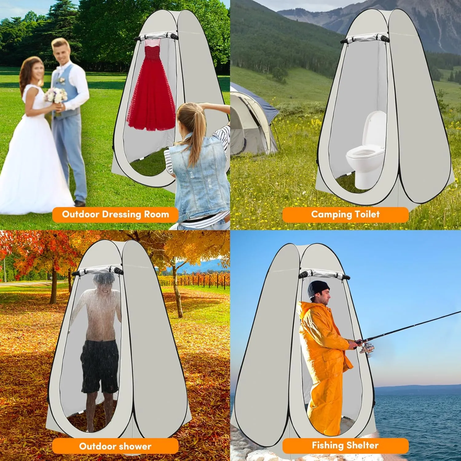 Pop Up Privacy Tent Shower Tent Changing Tent Portable Outdoor Camping Bathroom Toilet Tent Changing Dressing Room Privacy Shelters Room for Hiking and Beach Sun Shelter Picnic Fishing- Waterproof