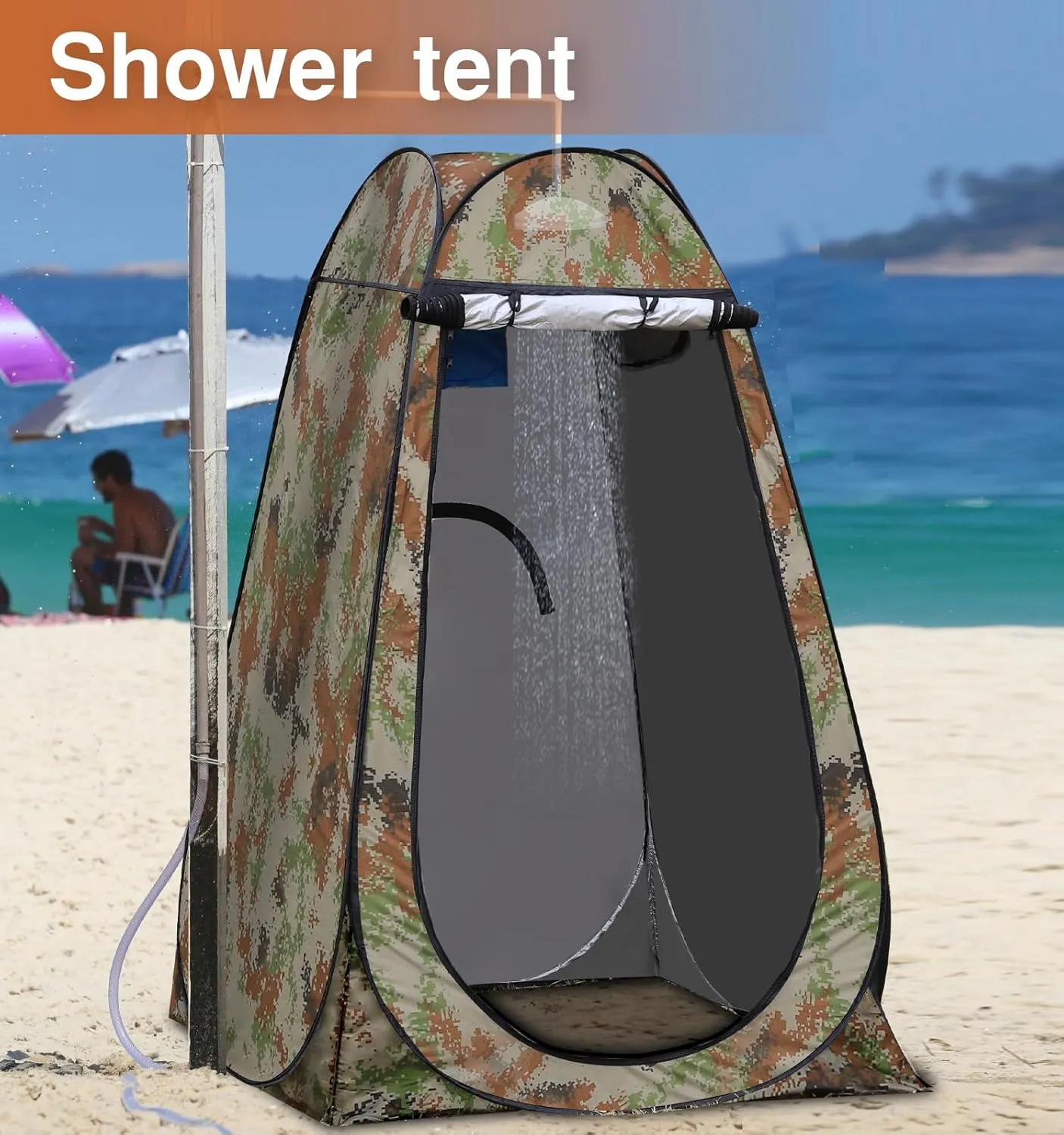Portable Pop Up Privacy Tent, Outdoor Camping Bathroom Toilet Shower Tent Spacious Dressing Changing Room for Hiking Beach Picnic Fishing, Instant Rain Shelter with Carrying Bag-