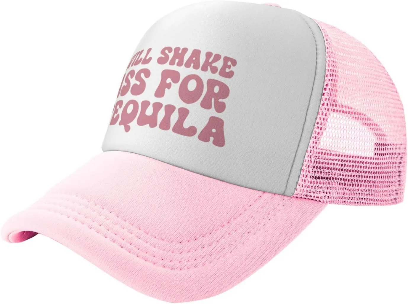 Put It On My Husband's Tab Drinking Trucker Hat - Funny Pink Trucker Hat for Women and Men