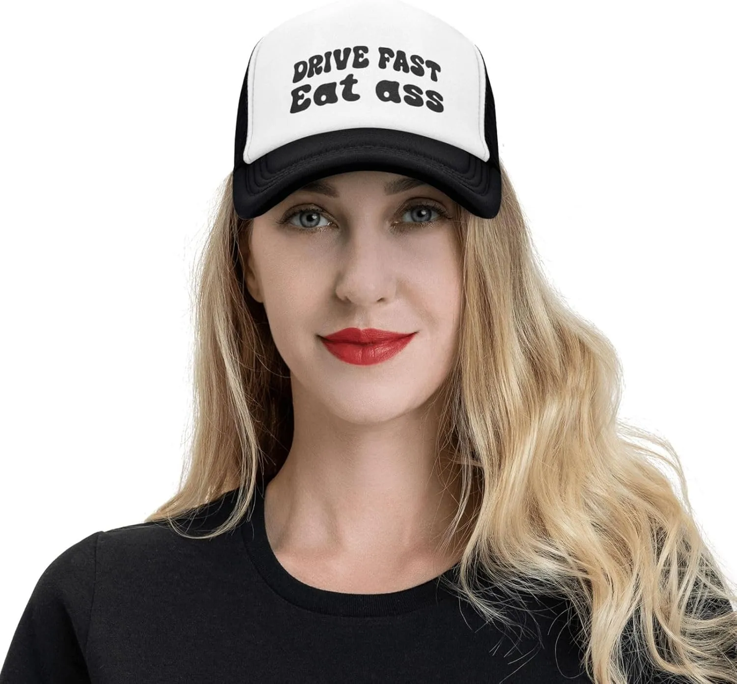 Put It On My Husband's Tab Drinking Trucker Hat - Funny Pink Trucker Hat for Women and Men