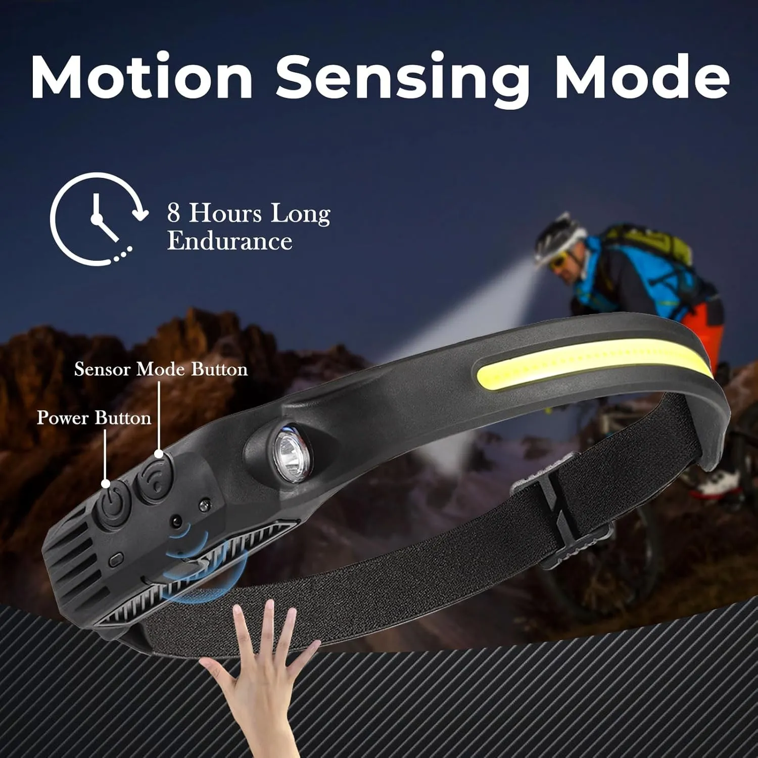 Rechargeable Headlamp, 230Wide Beam Head Lamps Led Rechargeable Super Bright, Head Lights for Forehead, Headlamps for Adults Rechargeable for Camping, Hunting, Hiking, Repairing, Fishing