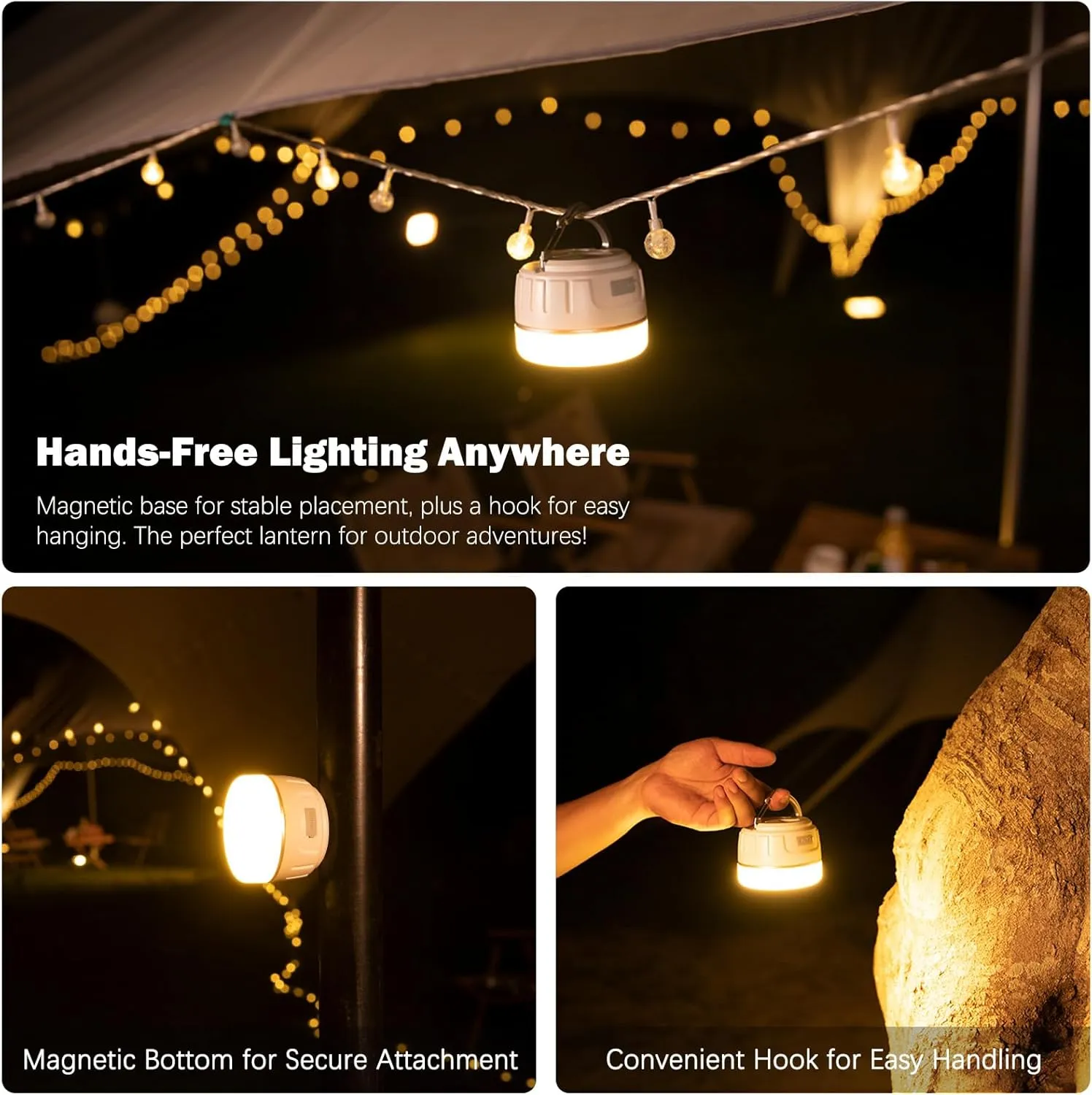 Rechargeable LED Camping Lantern 1000LM, 300H Runtime, 6400mAh, IPX5 Waterproof Tent Light for Camping, Hiking, Power Outages, Home, Emergency Use - Wireless Remote Edition,Green