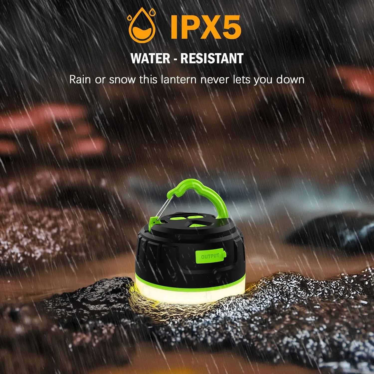 Rechargeable LED Camping Lantern 1000LM, 300H Runtime, 6400mAh, IPX5 Waterproof Tent Light for Camping, Hiking, Power Outages, Home, Emergency Use - Wireless Remote Edition,Green