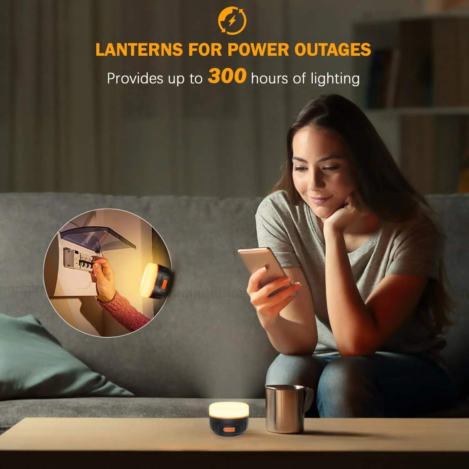 Rechargeable LED Camping Lantern 1000LM, 300H Runtime, 6400mAh, IPX5 Waterproof Tent Light for Camping, Hiking, Power Outages, Home, Emergency Use - Wireless Remote Edition,Green