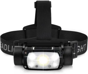 Rechargeable LED Headlamp,1000 Lumen Super Bright Motion Sensor Head Lamp,160Adjustable Headband Outdoor Waterproof Head Light,18 Modes