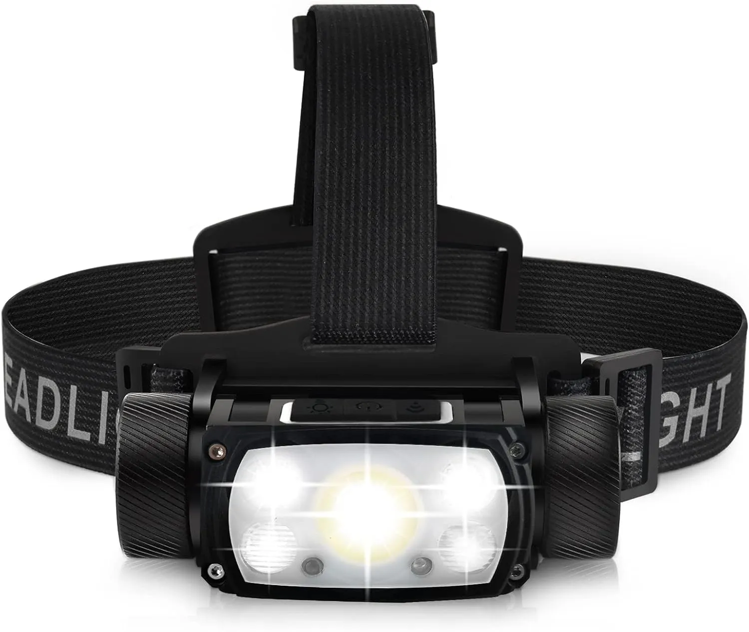 Rechargeable LED Headlamp,1000 Lumen Super Bright Motion Sensor Head Lamp,160Adjustable Headband Outdoor Waterproof Head Light,18 Modes