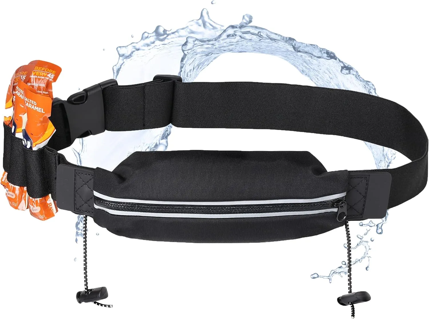Reflective Running Belt Bib Holder, Waterproof Fanny Packs for Women & Men, Triathlon Belt Bag, Race Number Belts, Gym Essentials, Reflective Running Gear for Women, Men for All Phones