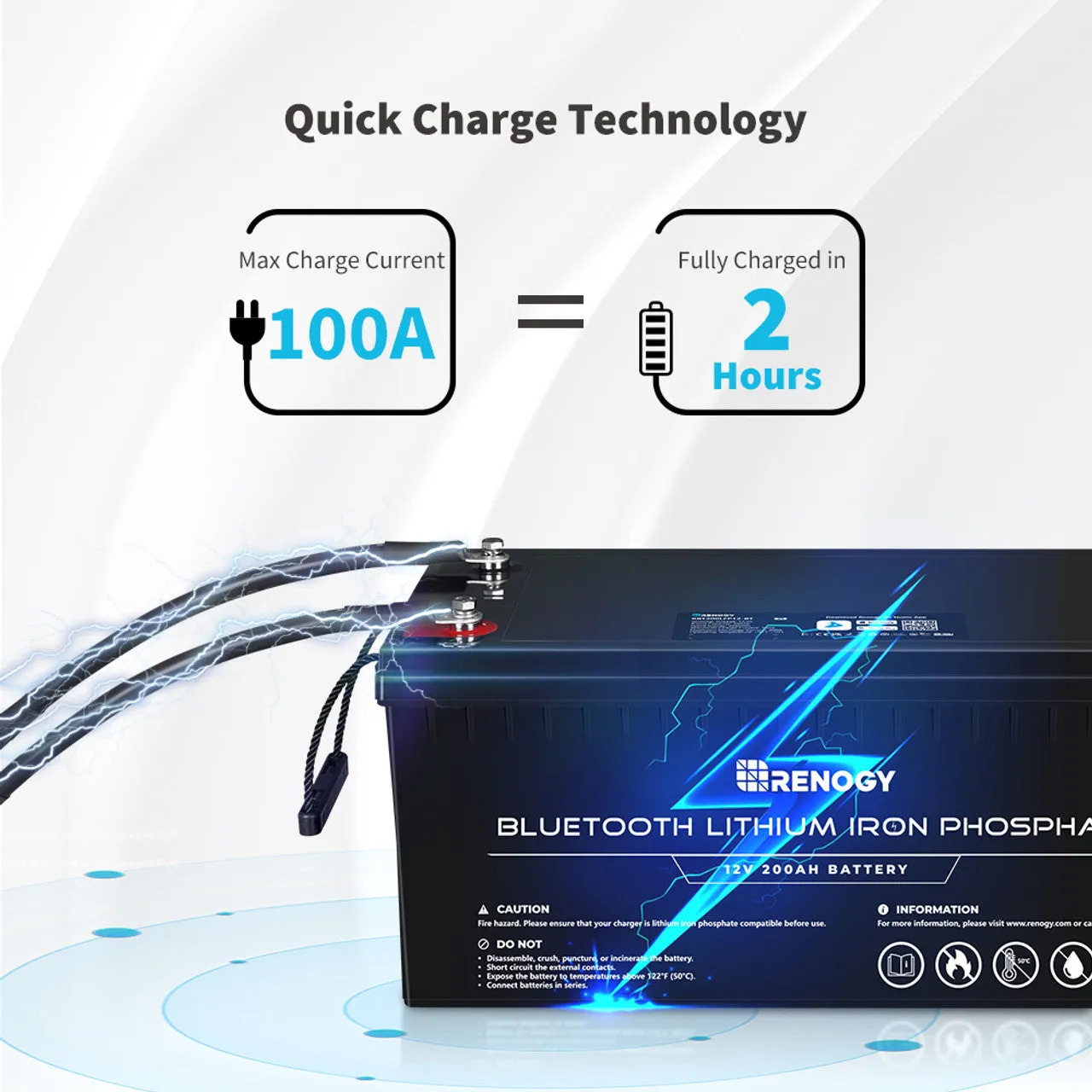 Renogy 12V 200Ah Lithium Iron Phosphate Battery w/ Bluetooth