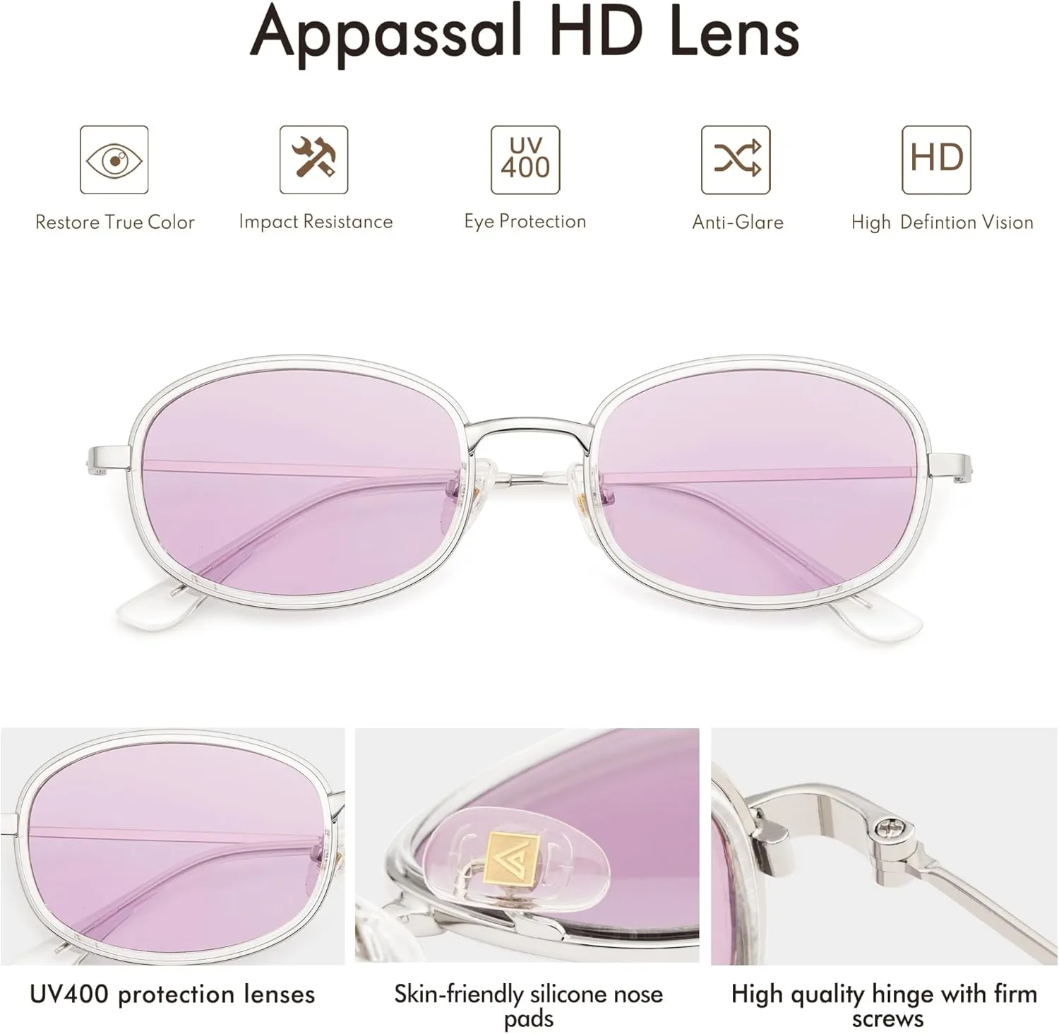Retro Oval Sunglasses for Women Men Trendy Round Y2k Sunnies AP3681