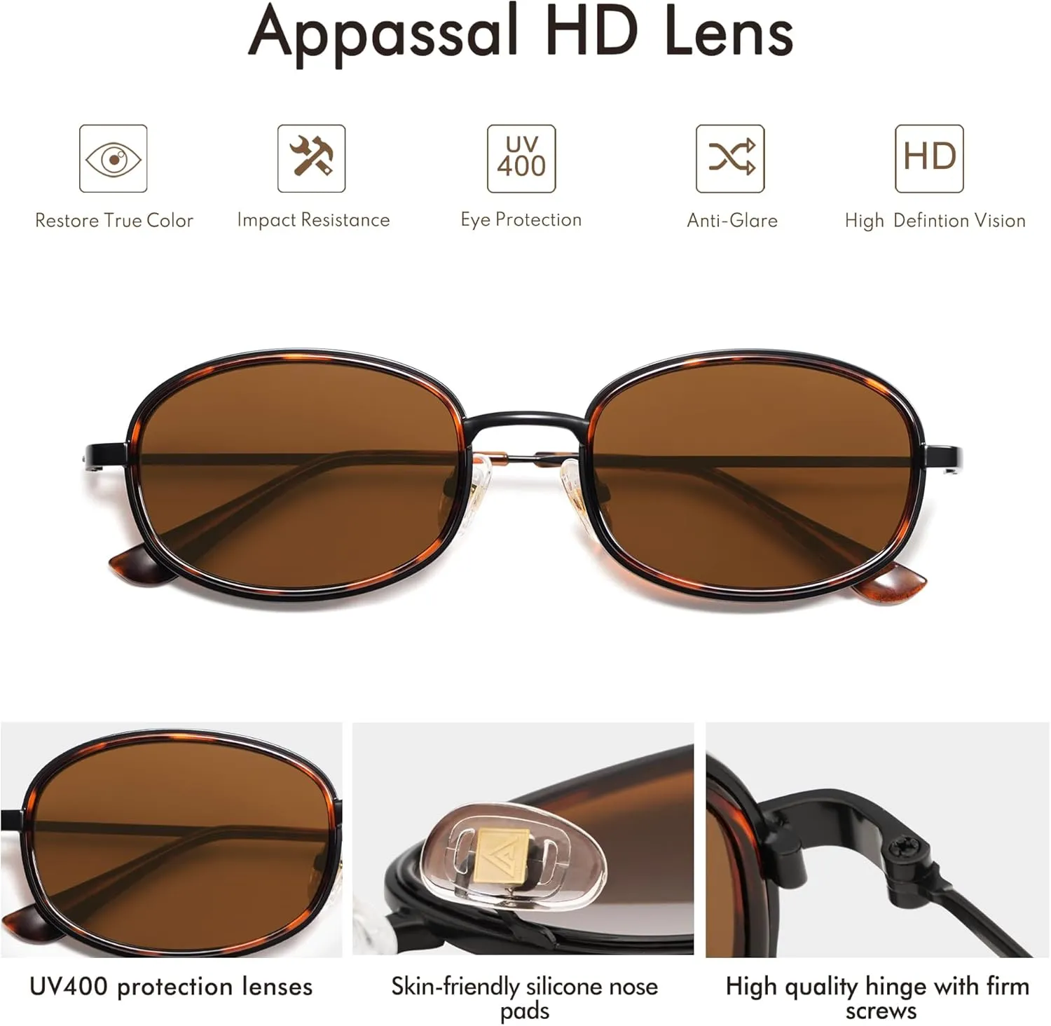 Retro Oval Sunglasses for Women Men Trendy Round Y2k Sunnies AP3681