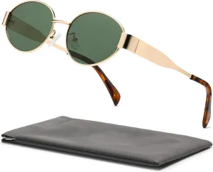Retro Oval Sunglasses for Women Men Trendy Sun Glasses Classic Shades UV400 Protection