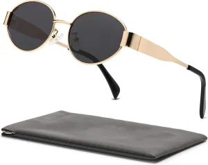Retro Oval Sunglasses for Women Men Trendy Sun Glasses Classic Shades UV400 Protection