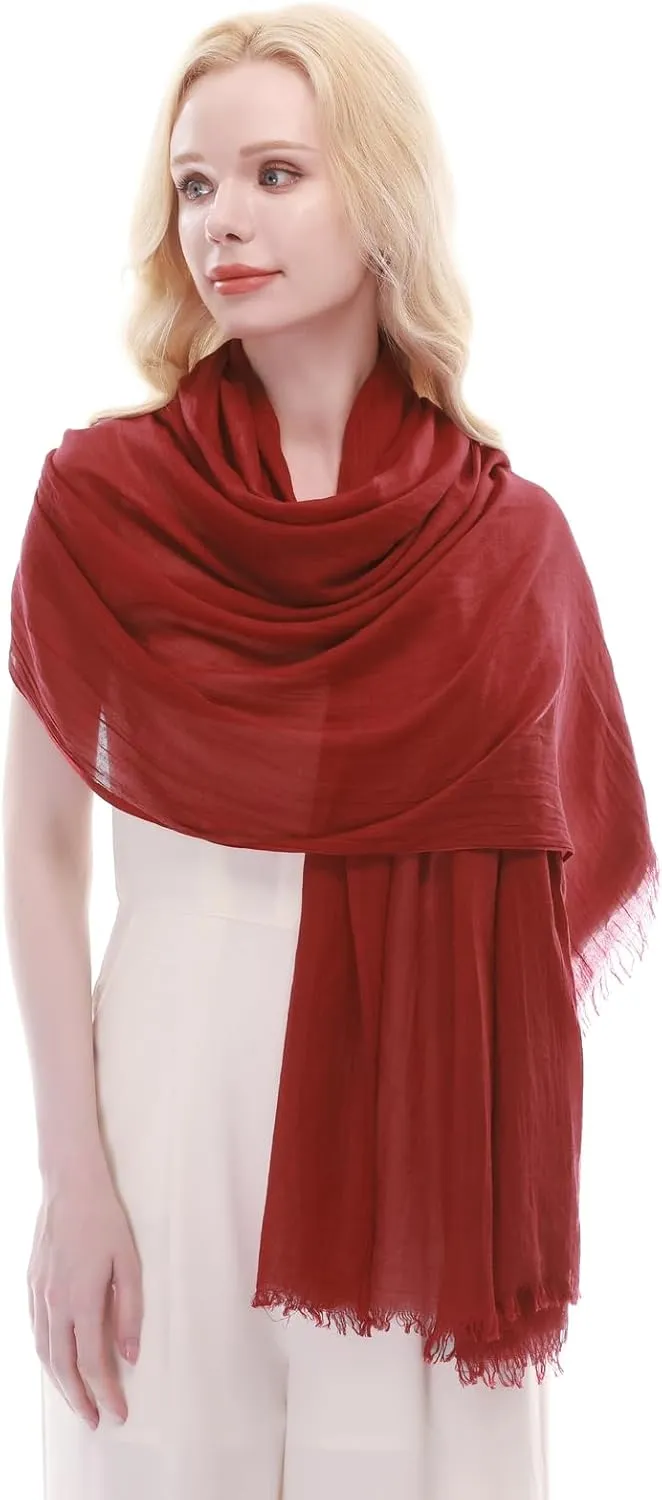 RIIQIICHY Scarf for Women Lightweight Solid Color Long Fashion Gauze Scarves Shawl Wrap