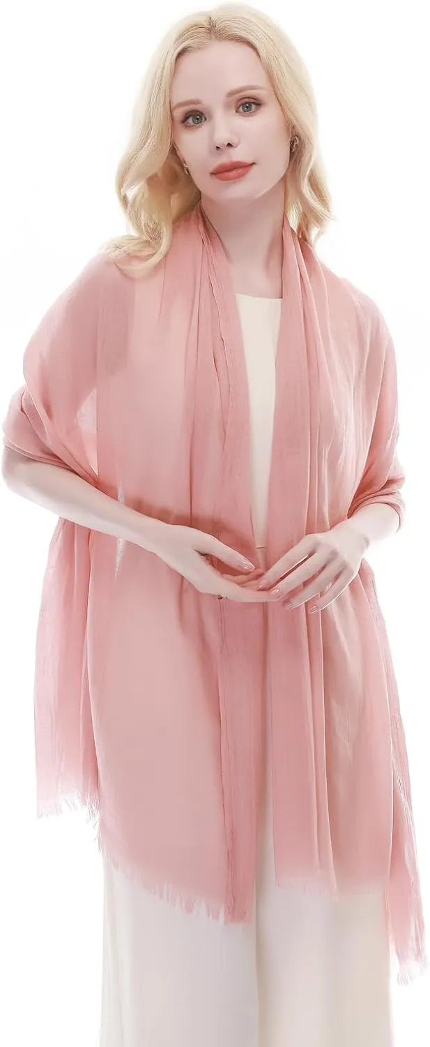 RIIQIICHY Scarf for Women Lightweight Solid Color Long Fashion Gauze Scarves Shawl Wrap