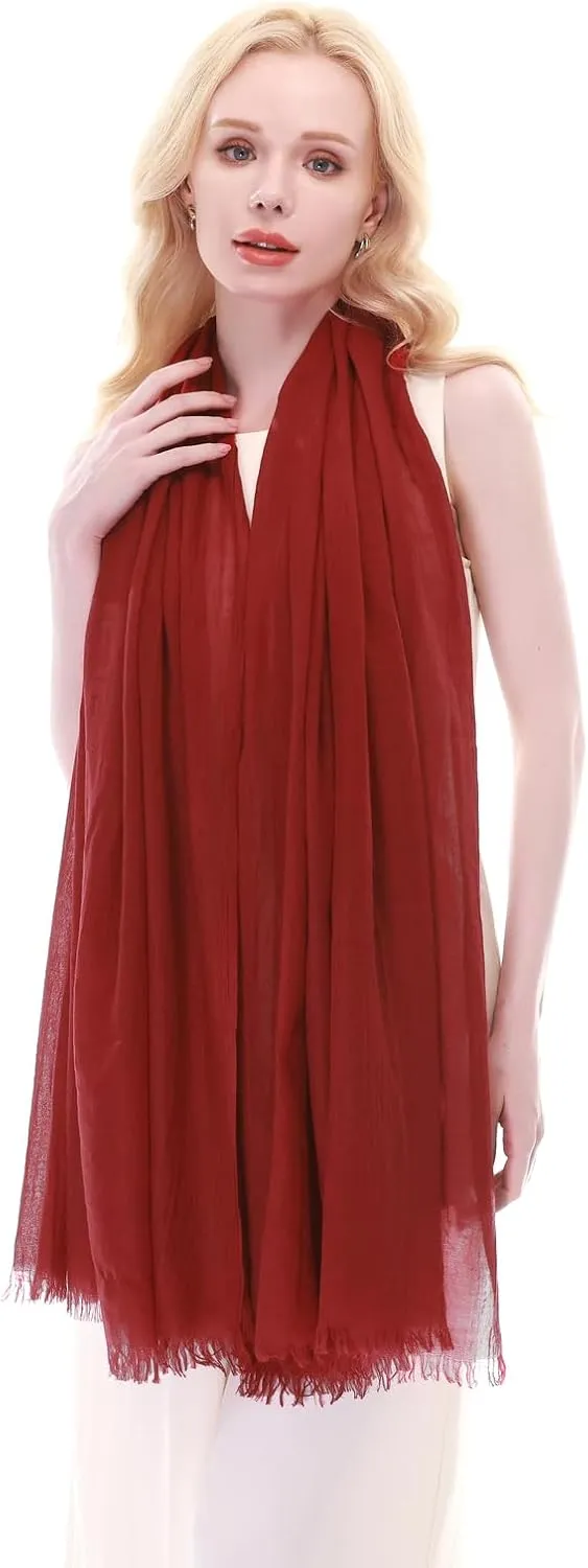 RIIQIICHY Scarf for Women Lightweight Solid Color Long Fashion Gauze Scarves Shawl Wrap