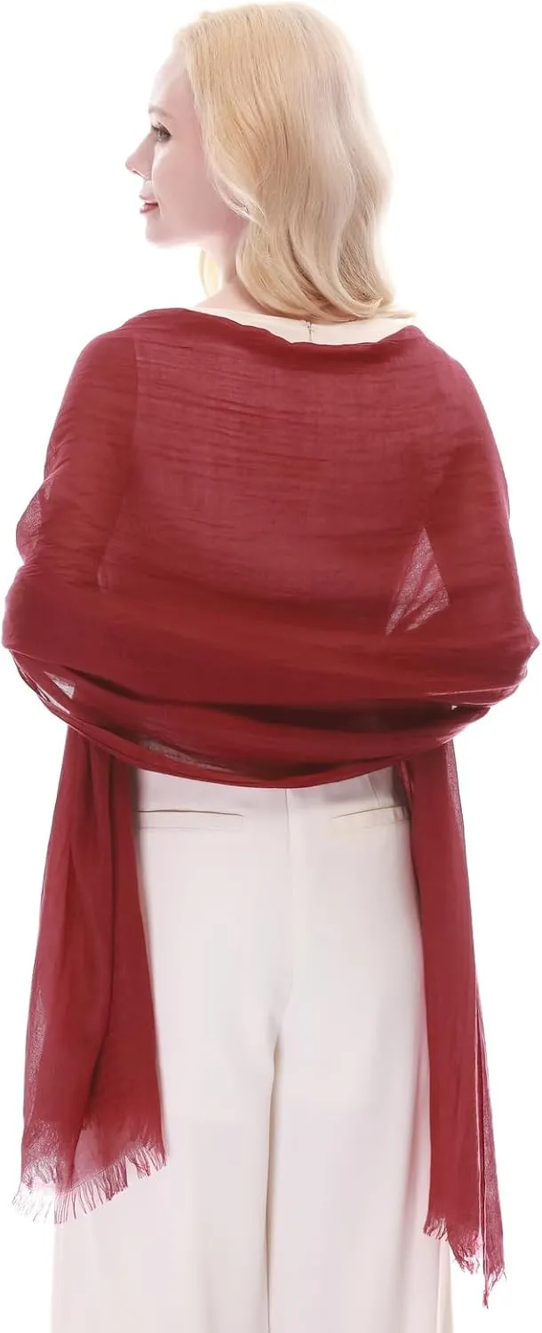 RIIQIICHY Scarf for Women Lightweight Solid Color Long Fashion Gauze Scarves Shawl Wrap