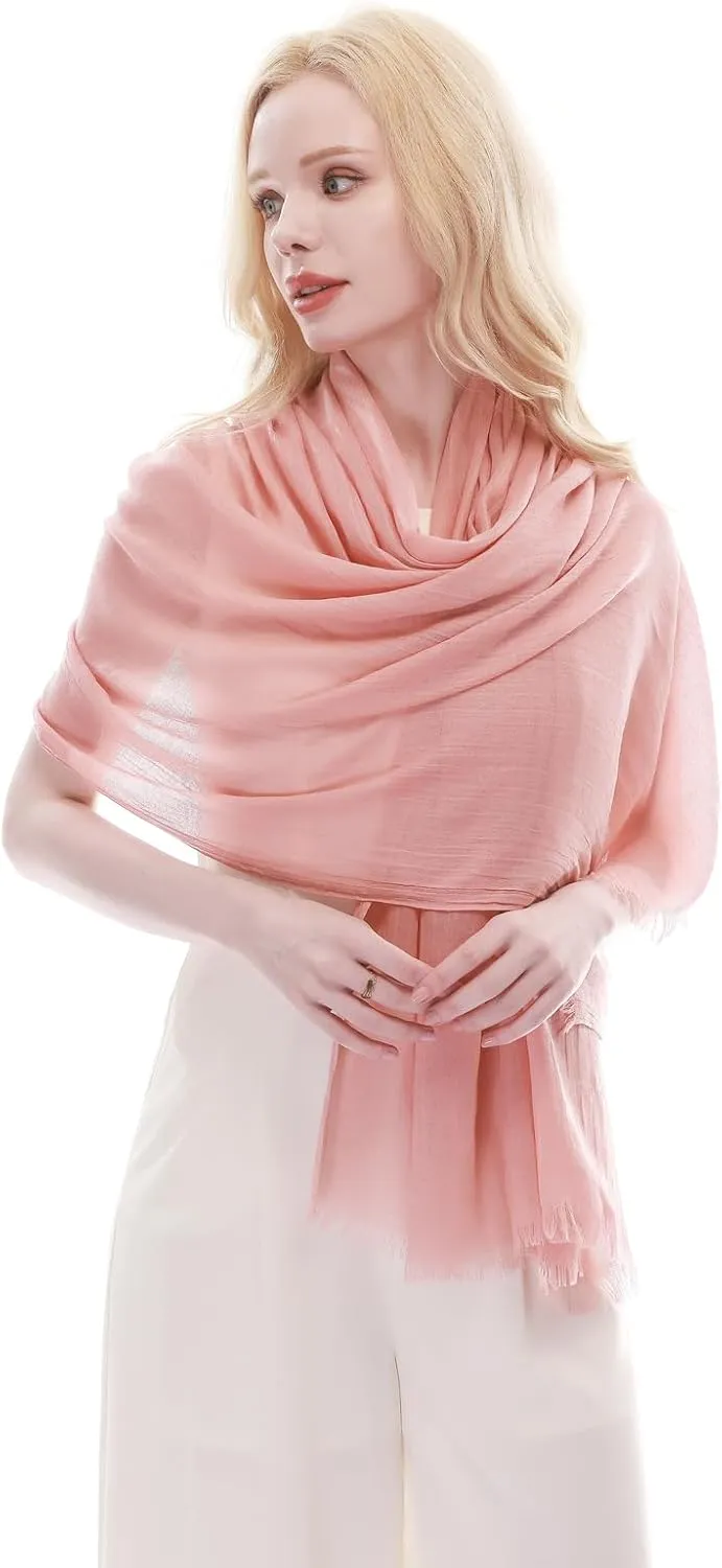 RIIQIICHY Scarf for Women Lightweight Solid Color Long Fashion Gauze Scarves Shawl Wrap