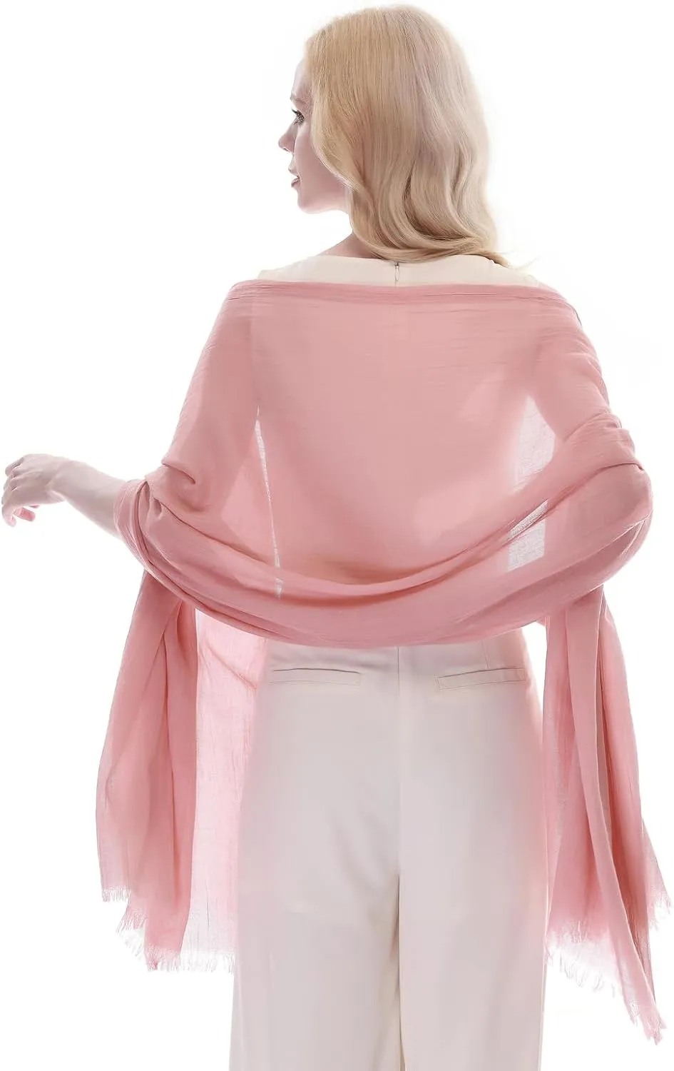 RIIQIICHY Scarf for Women Lightweight Solid Color Long Fashion Gauze Scarves Shawl Wrap