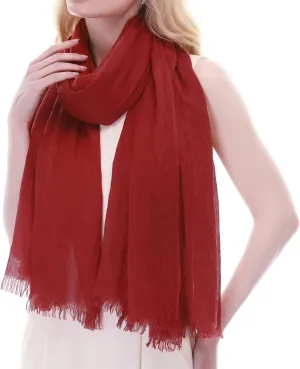RIIQIICHY Scarf for Women Lightweight Solid Color Long Fashion Gauze Scarves Shawl Wrap