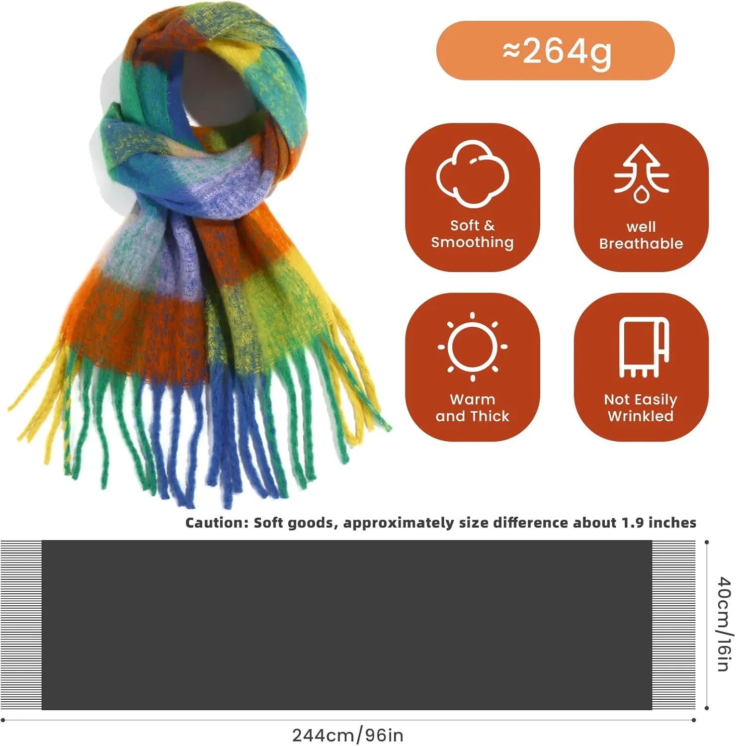 Scarf for Women Cashmere Scarves Pashmina Shawls Wraps Super Soft Classic Winter Scarfs for Evening Dresses Gifts