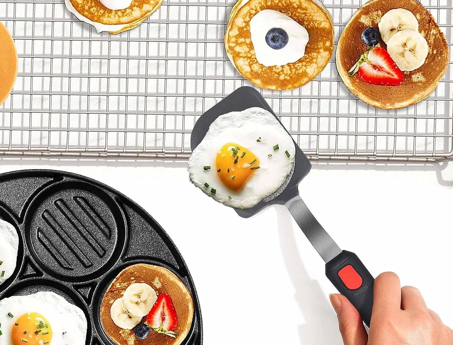 Set of 3, Silicone Spatula Turner,600F Heat Resistant Cooking Spatulas for Nonstick Cookware, Large Kitchen Utensils BPA Free Rubber Spatula Set for Egg, Pancake, Fish, Burger