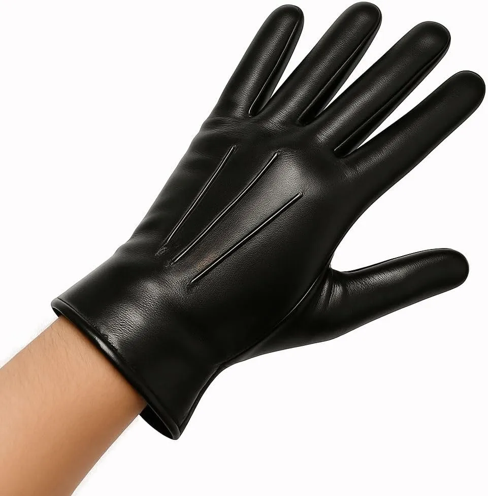 Sheepskin Leather Gloves with Touchscreen Capability and Winter Fur Lining  Warm Driving Gloves for Men & Women