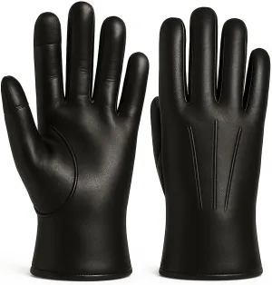 Sheepskin Leather Gloves with Touchscreen Capability and Winter Fur Lining  Warm Driving Gloves for Men & Women
