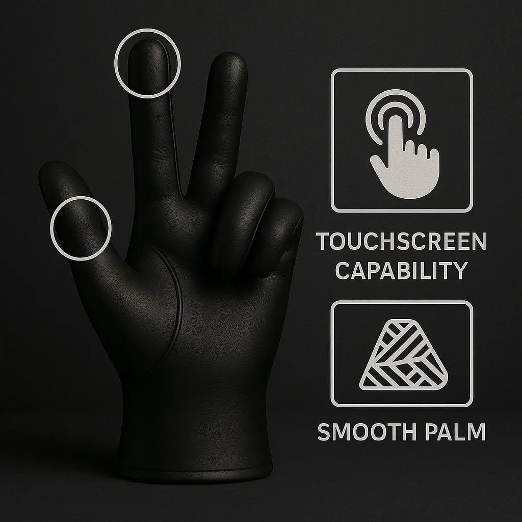 Sheepskin Leather Gloves with Touchscreen Capability and Winter Fur Lining  Warm Driving Gloves for Men & Women