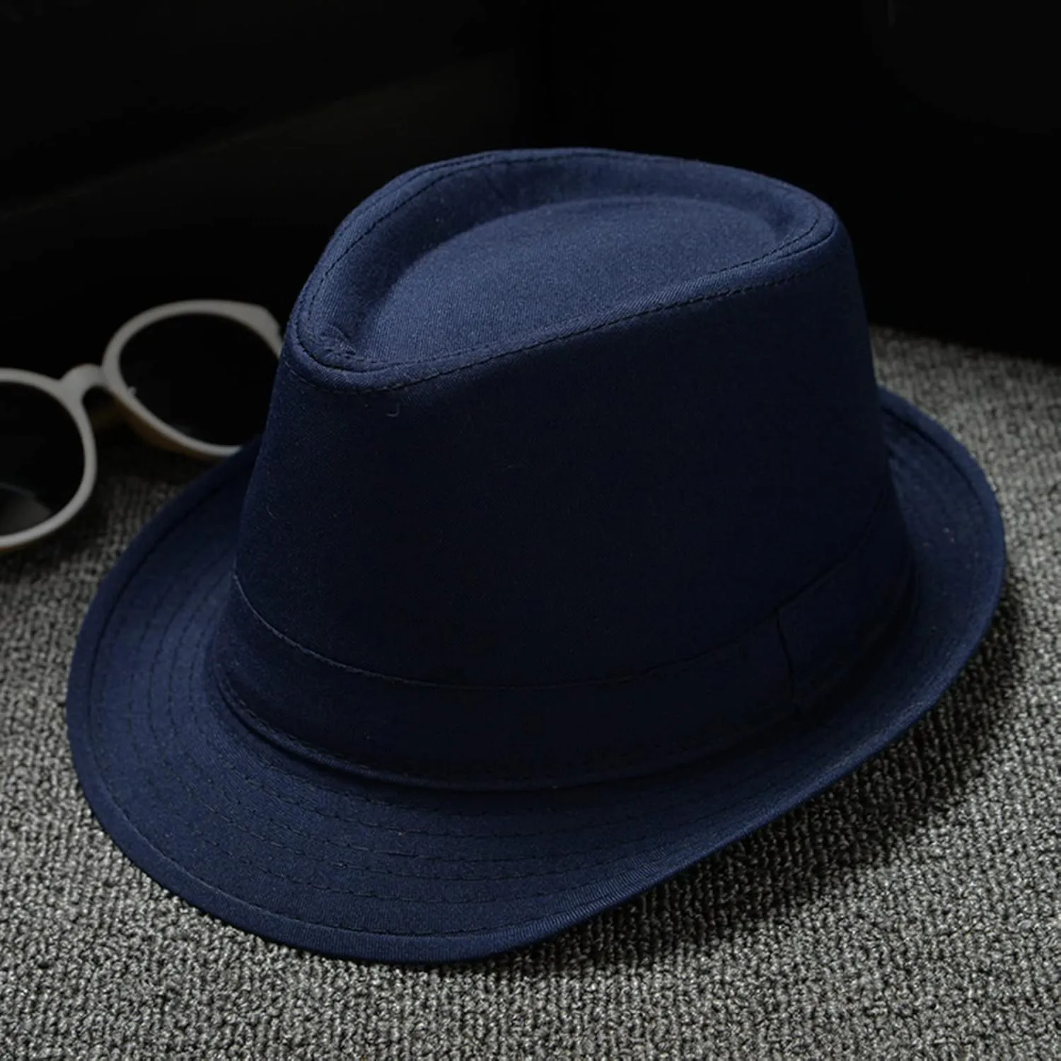 Short Brim Fedora Hats for Women and Men Classic Panama Hat Men's Dress Hat with Belt Buckle