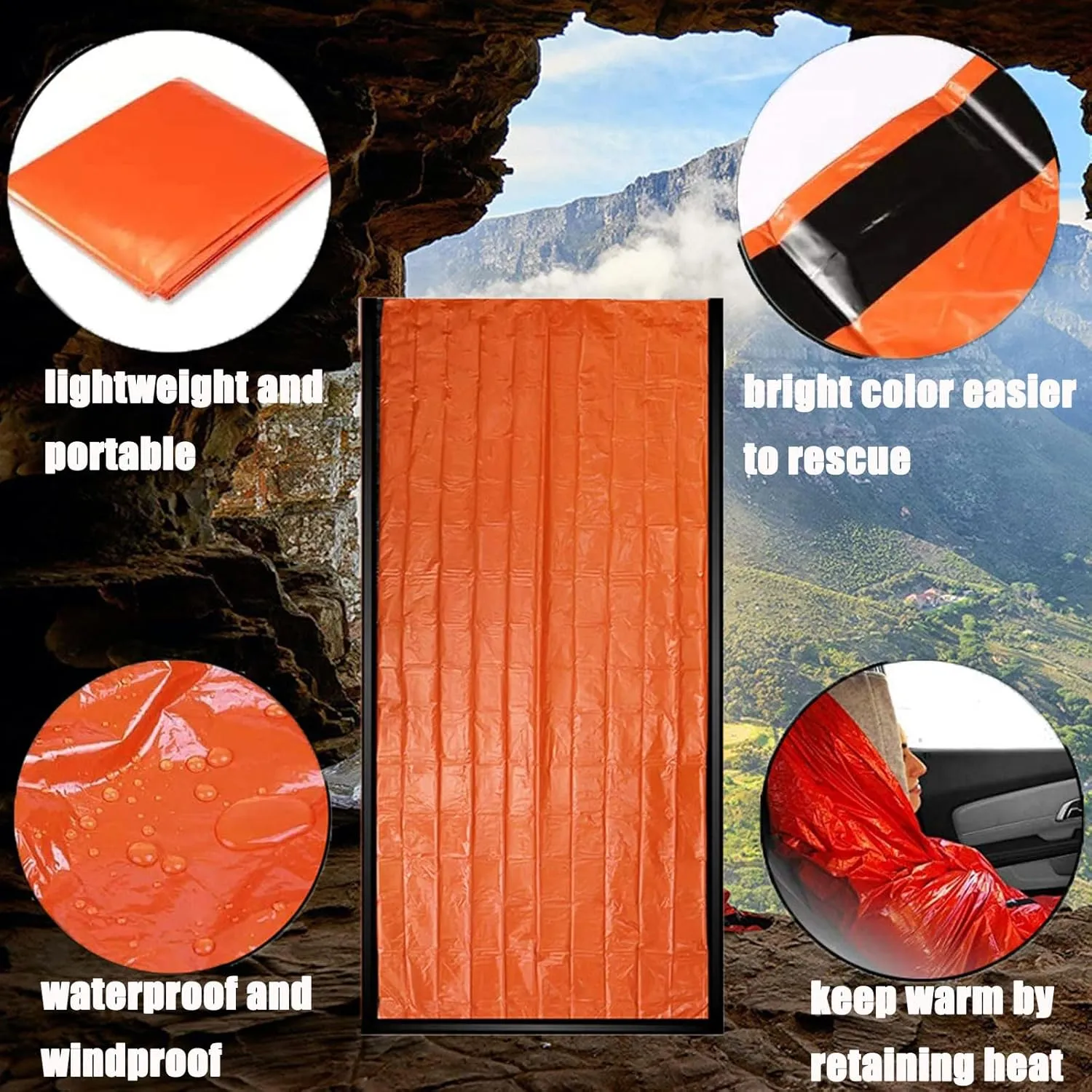 Sierra Madre Emergency Sleeping Bag, 84"X36" Sierra Madre Emergency Sleeping Bag, Tiny Portable Thermal Waterproof Sierramadre Emergency Sleeping Bag for Camping, Hiking, Outdoor