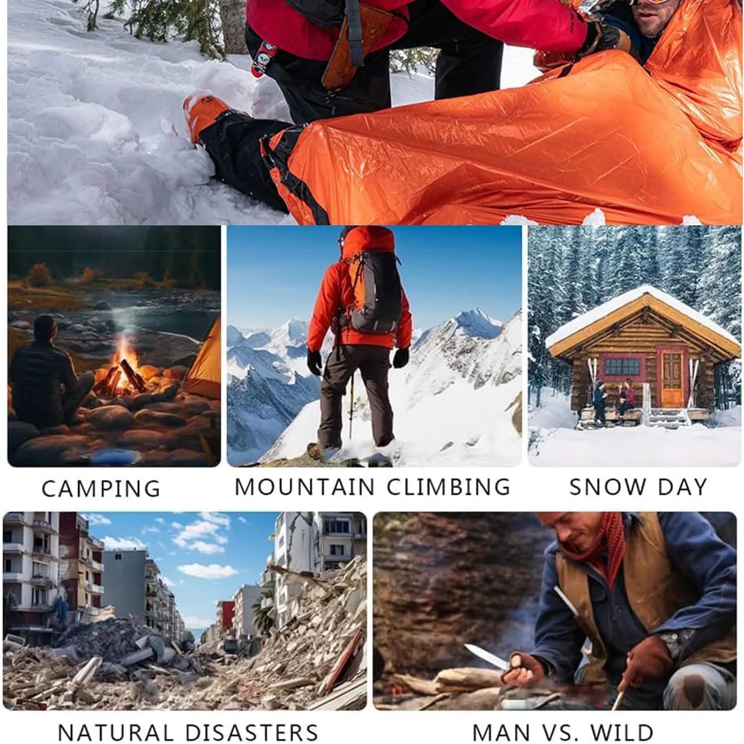 Sierra Madre Emergency Sleeping Bag, 84"X36" Sierra Madre Emergency Sleeping Bag, Tiny Portable Thermal Waterproof Sierramadre Emergency Sleeping Bag for Camping, Hiking, Outdoor