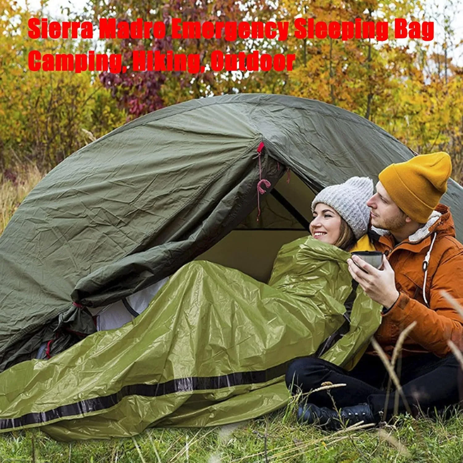 Sierra Madre Emergency Sleeping Bag, 84"X36" Sierra Madre Emergency Sleeping Bag, Tiny Portable Thermal Waterproof Sierramadre Emergency Sleeping Bag for Camping, Hiking, Outdoor