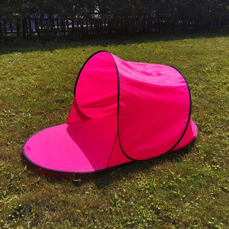 Single Leisure Sunscreen Tent Wire Tent Beach Tent, Color: Thicken Rose Red