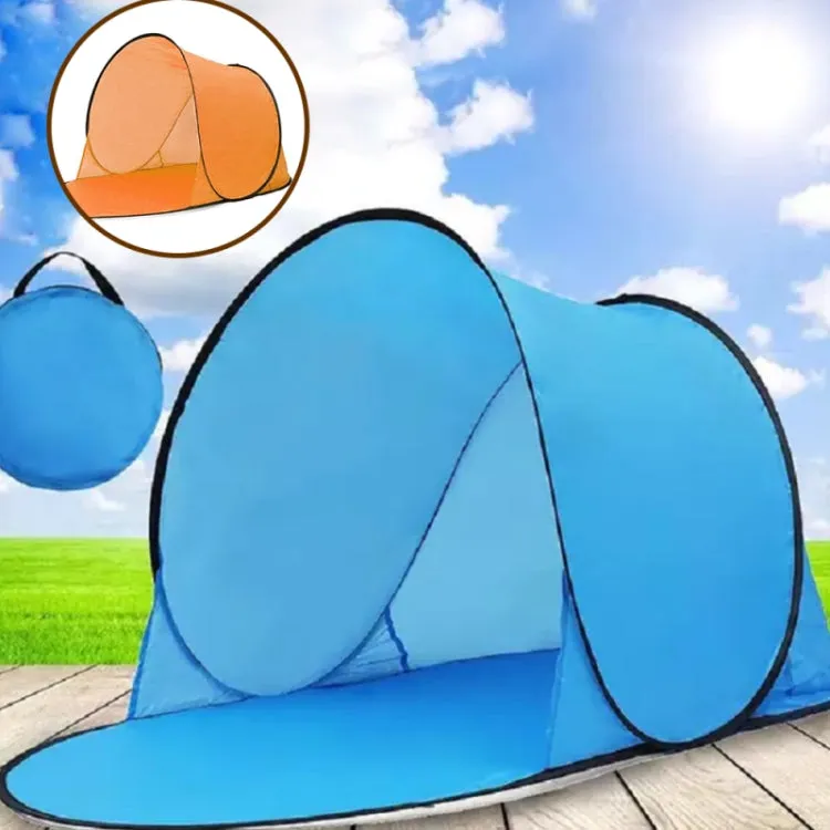 Single Leisure Sunscreen Tent Wire Tent Beach Tent, Color: Thicken Sky Blue