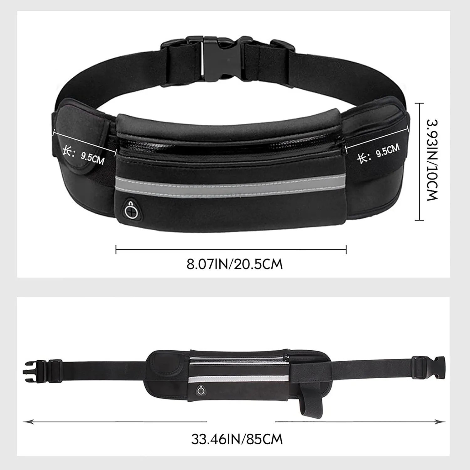 Slim Running Belt, Waterproof Fanny Packs for Women,Phone Holder for Running,Reflective Waist Bag for Men,Runners Belt Pouches for Men,Money Belt,Waist Pack for Travel Camping Running Workout