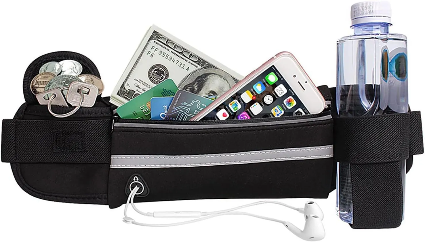 Slim Running Belt, Waterproof Fanny Packs for Women,Phone Holder for Running,Reflective Waist Bag for Men,Runners Belt Pouches for Men,Money Belt,Waist Pack for Travel Camping Running Workout