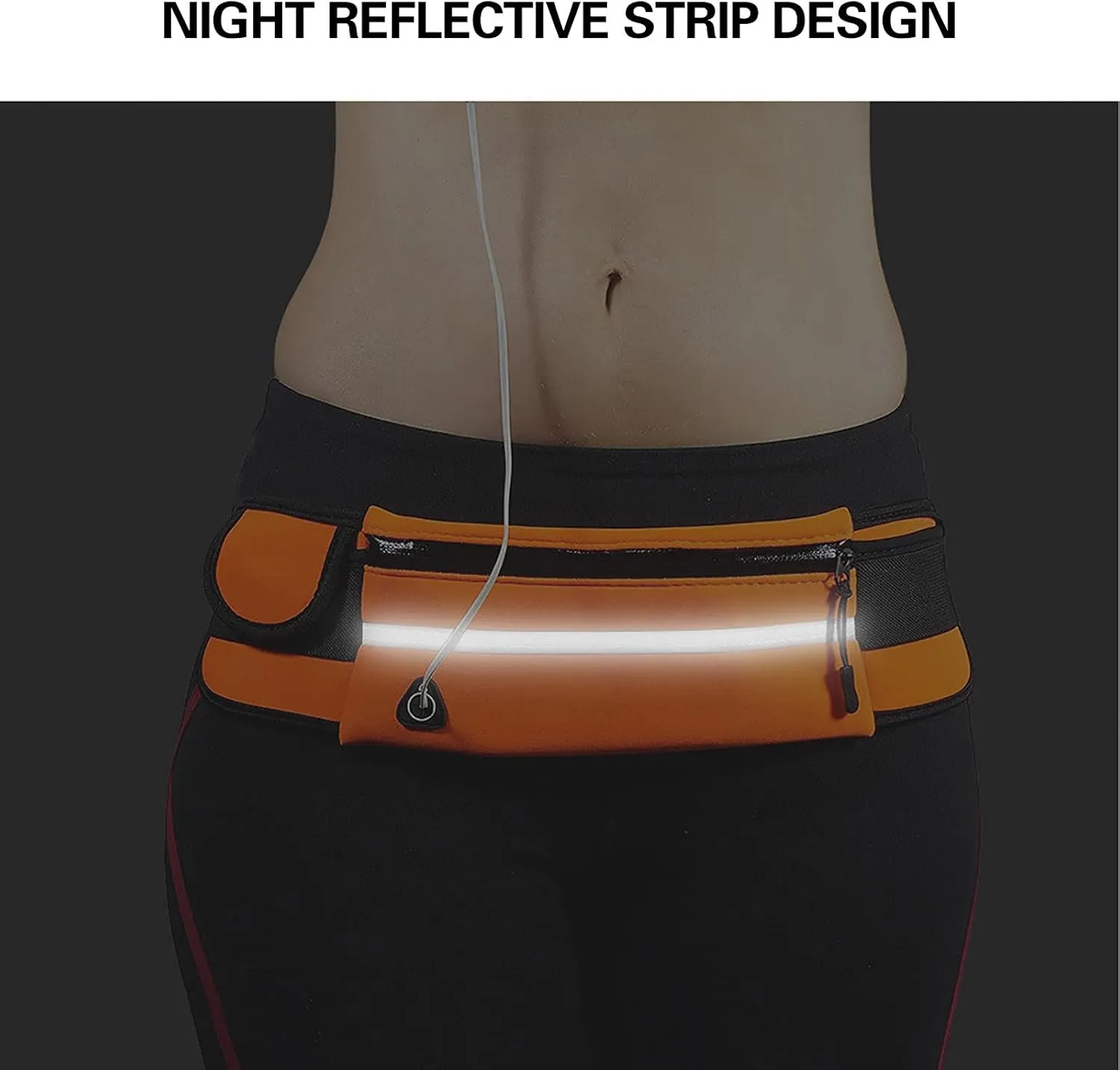 Slim Running Belt, Waterproof Fanny Packs for Women,Phone Holder for Running,Reflective Waist Bag for Men,Runners Belt Pouches for Men,Money Belt,Waist Pack for Travel Camping Running Workout