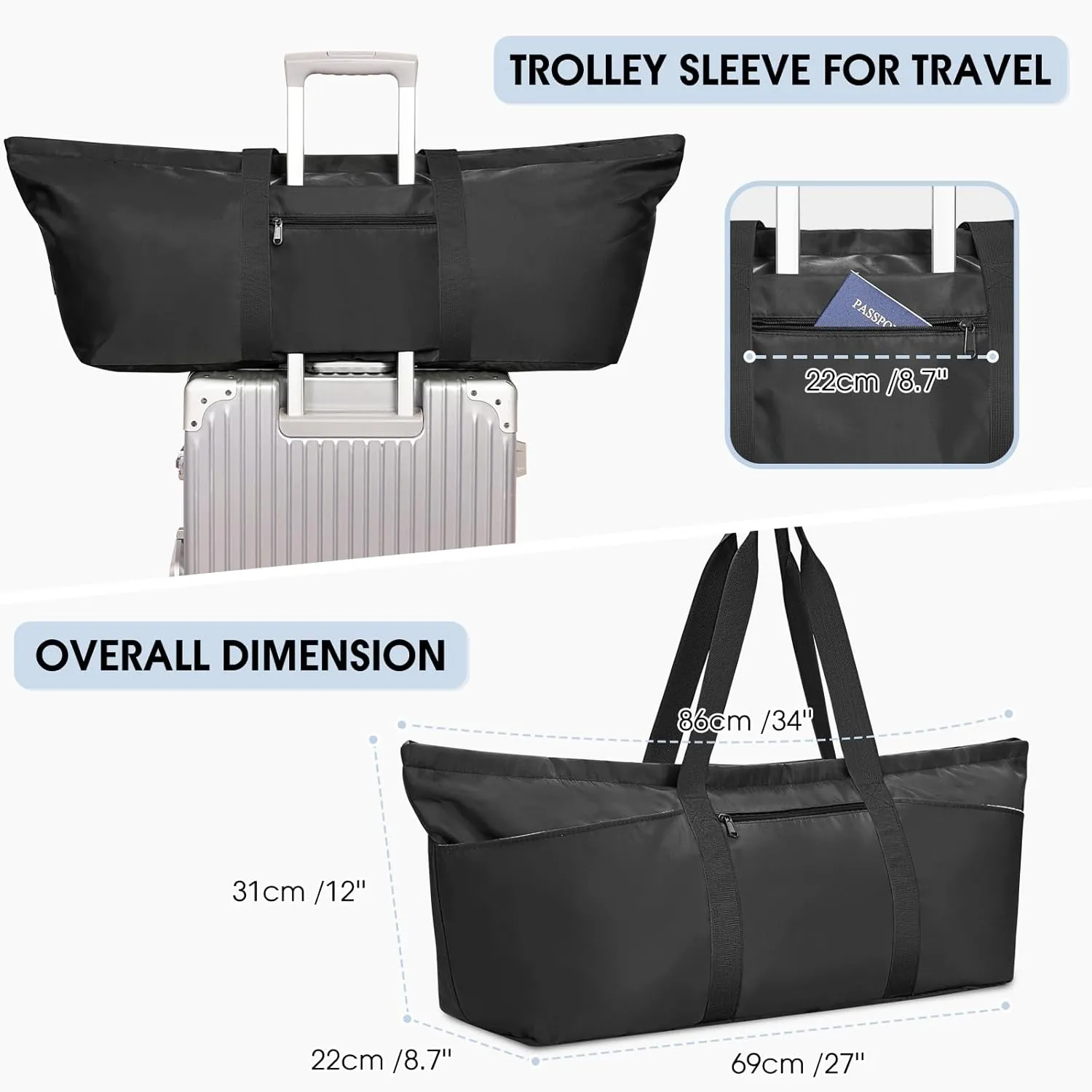 sportsnew Large Yoga Mat Bag with Shoes Compartment and Wet Pocket Ladies Pilates Gym Tote Bag with Yoga Mat Holder Strap for Women Men Workout Carrier Stuff Accessories