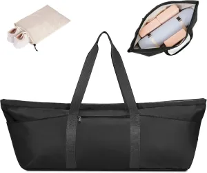 sportsnew Large Yoga Mat Bag with Shoes Compartment and Wet Pocket Ladies Pilates Gym Tote Bag with Yoga Mat Holder Strap for Women Men Workout Carrier Stuff Accessories