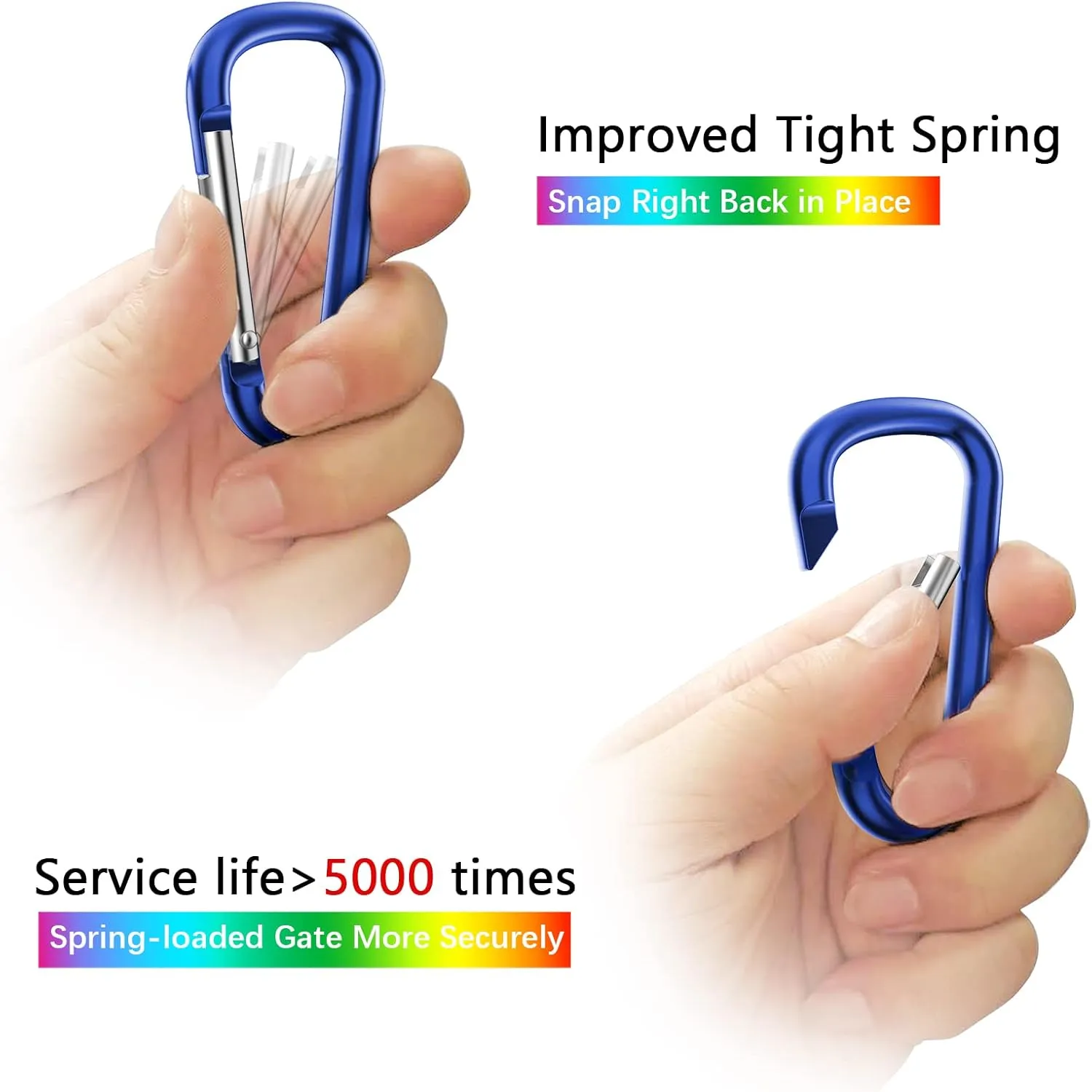 sprookber 2.28" Small Carabiner Clip Keychain, D Ring Caribeaner Clip, Key Clip Caribeener Multipurpose, Set of 20 Pack