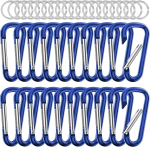sprookber 2.28" Small Carabiner Clip Keychain, D Ring Caribeaner Clip, Key Clip Caribeener Multipurpose, Set of 20 Pack