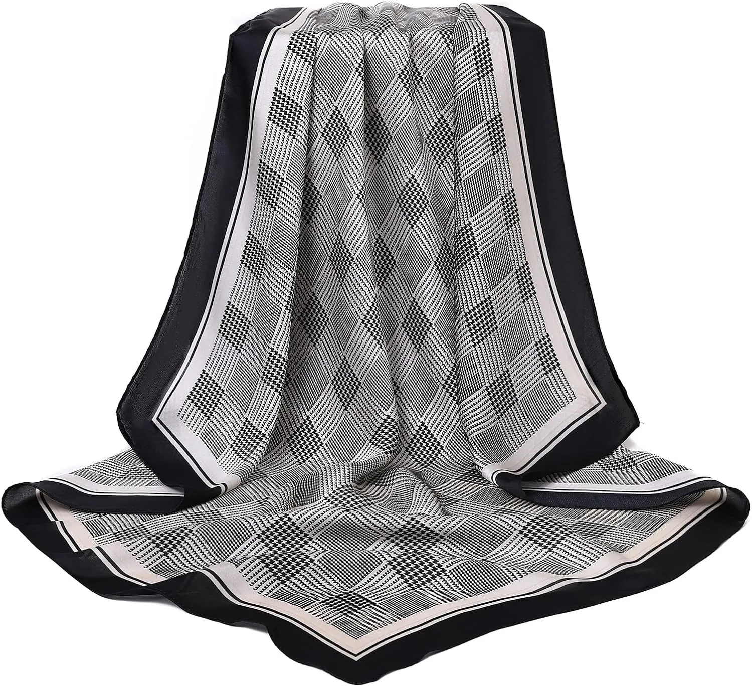 STARWHISPER 27" Square Head Scarf for Women Silk Feeling Satin Scarf Women Fashion Silk Scarf for Wrapping Hair