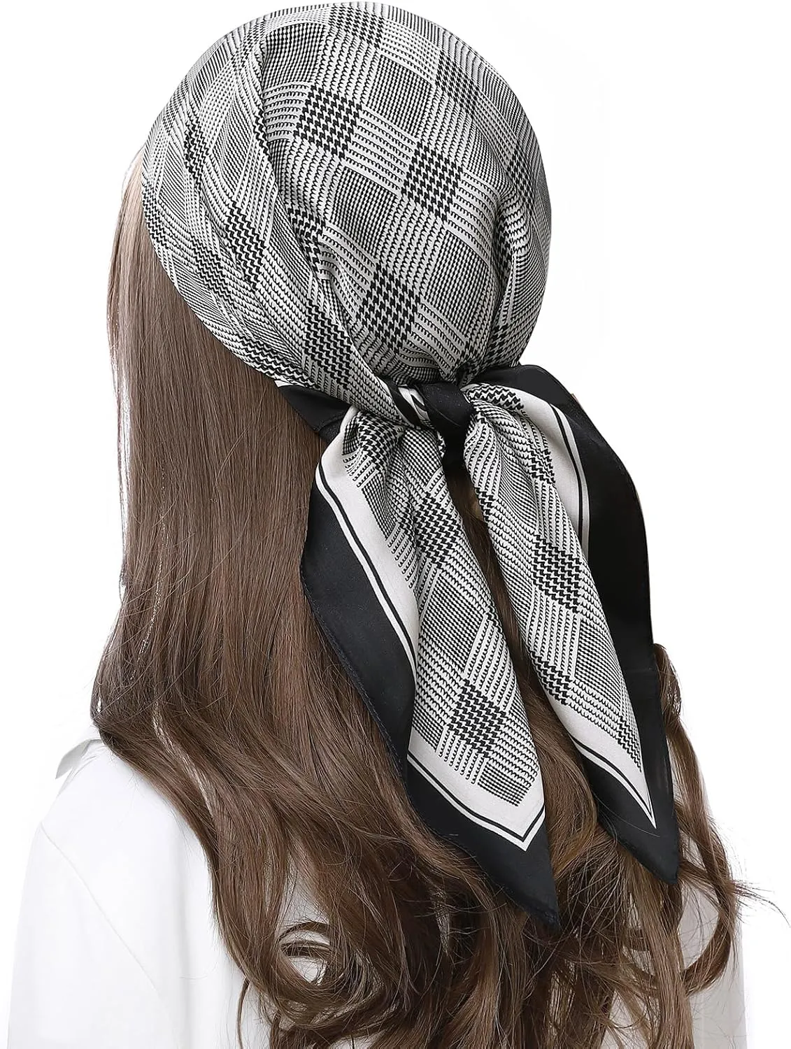 STARWHISPER 27" Square Head Scarf for Women Silk Feeling Satin Scarf Women Fashion Silk Scarf for Wrapping Hair