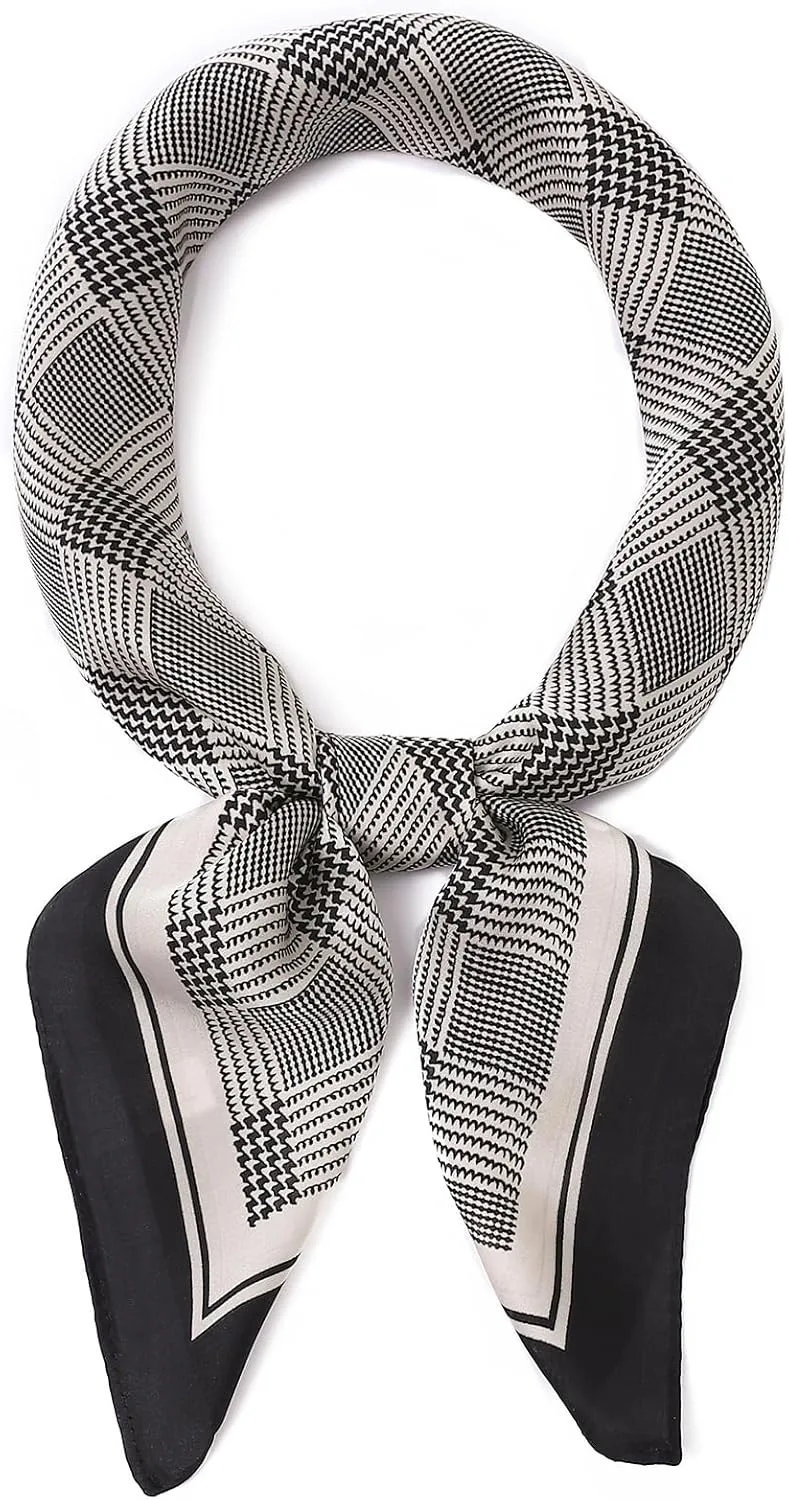 STARWHISPER 27" Square Head Scarf for Women Silk Feeling Satin Scarf Women Fashion Silk Scarf for Wrapping Hair