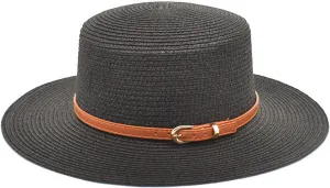 Straw Boater Hat Women&Men Panama Fedora Wide Brim V Protectio Beach Vacation Fishing Hiking Sun Hats