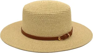 Straw Boater Hat Women&Men Panama Fedora Wide Brim V Protectio Beach Vacation Fishing Hiking Sun Hats