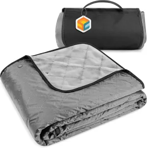 SUN CUBE Large Waterproof Camping Blanket, Fleece Quilted Stadium Blanket for Cold Weather, Windproof Foldable Outdoor Blanket Mat for Picnic, Beach, Pets, Car, 60x80in